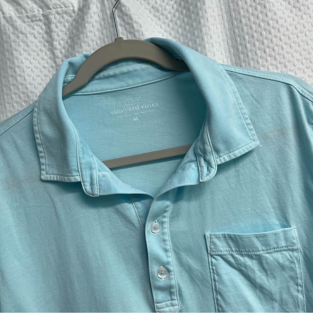 Vineyard Vines Aqua Pima Cotton Golf‎ Polo Classic Blue Casual Shirt medium